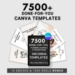 7500+ Canva Templates Mega Bundle | Planners, Journals, Trackers, Business Templates | PLR + MRR | Editable Canva Templates | Instant Download